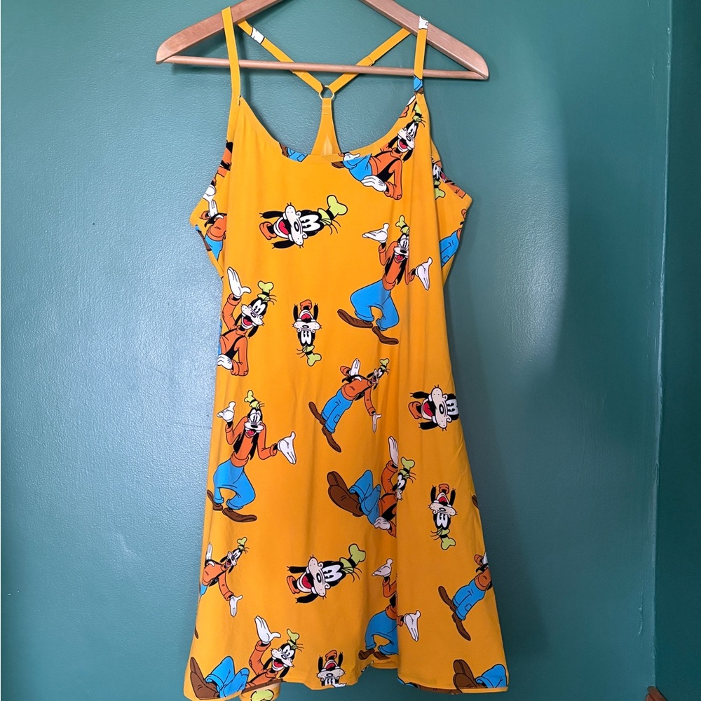 Disney Goofy Yellow Orange Outdoor Voices Dress